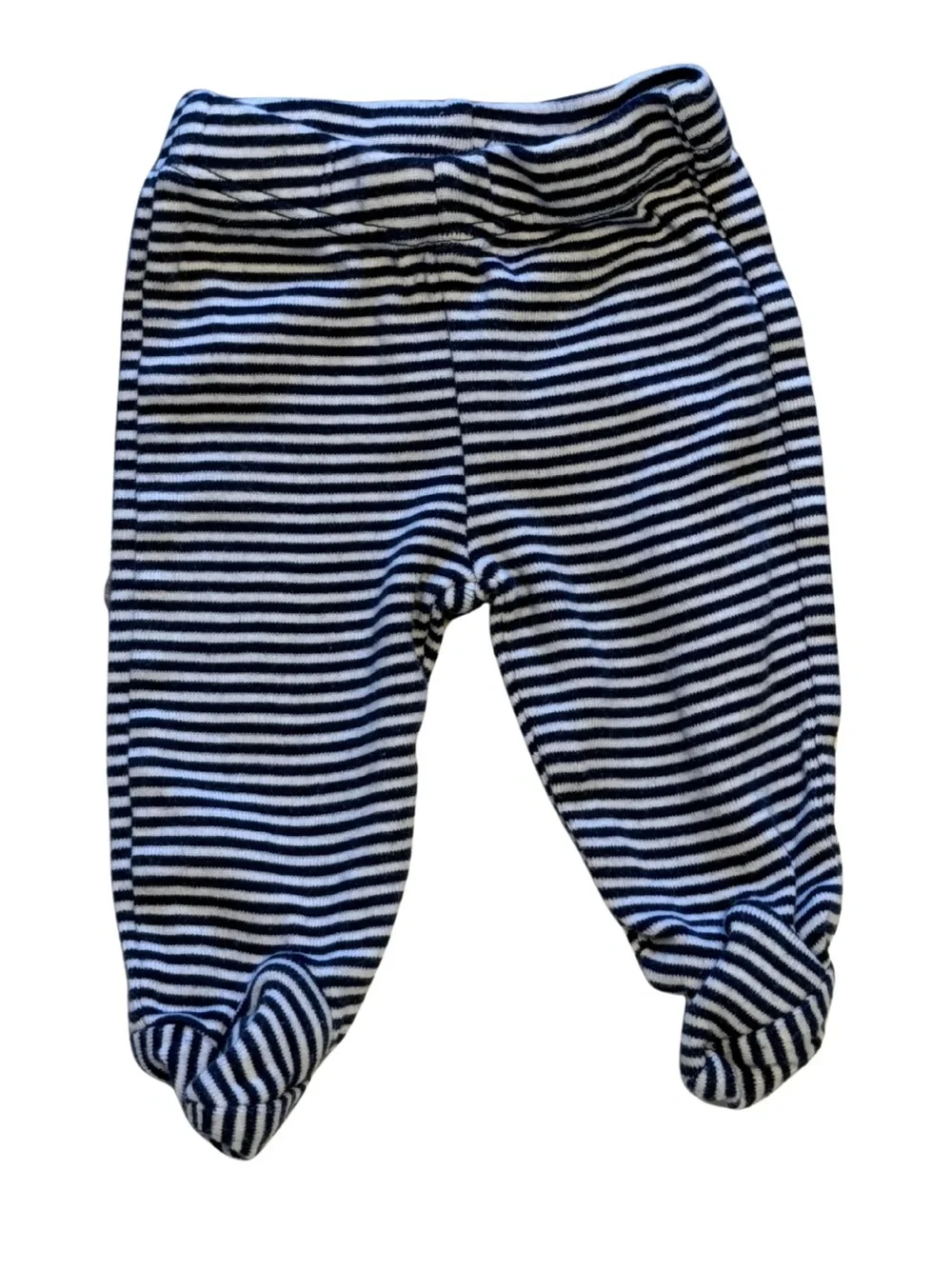 Carter's Striped Footed One-Piece Pants - Navy & Gray